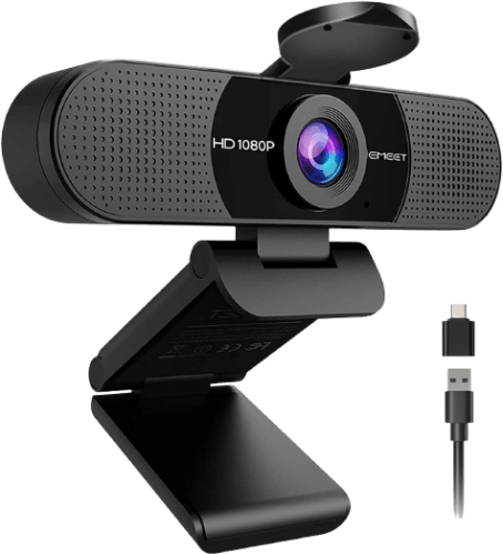 EMEET C960 Webcam: HD Video, Dual Mics, Plug&Play USB