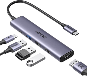UGREEN 5-in-1 USB C Hub: 4K HDMI, 100W PD, 3 USB-A Ports