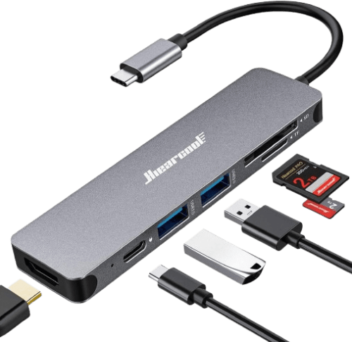 Hiearcool 7-in-1 USB C Hub: 4K HDMI, 100W PD, USB 3.0