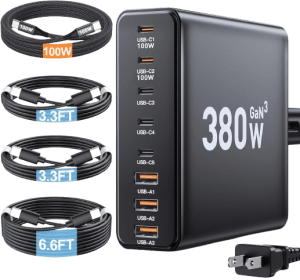 Ediliow 380W USB C Charging Station - 8-Port GaN Charger