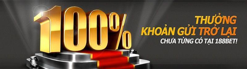 Thưởng 100k tại 188BET