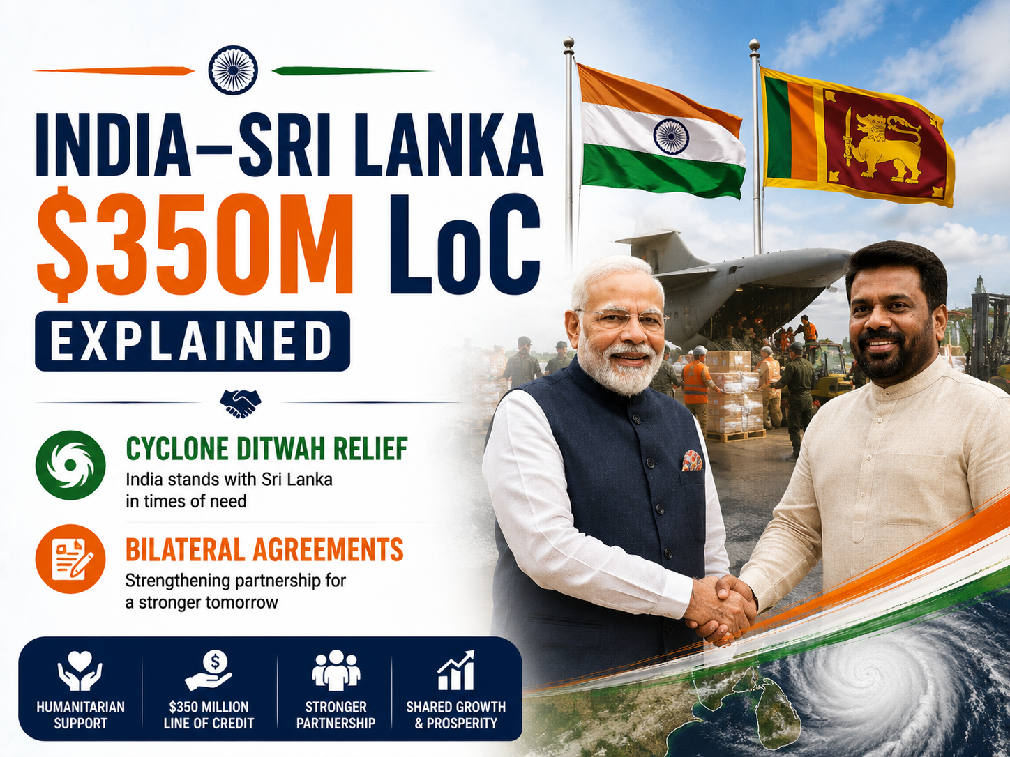 India-Sri Lanka $350M LoC: Cyclone Ditwah Relief Explained