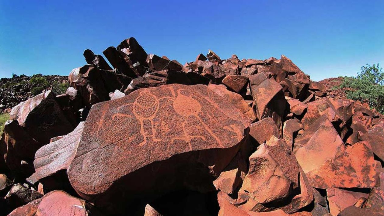 The Murujuga petroglyphs were created with stone tools. Photo credit: Murajuga Aboriginal Corporation