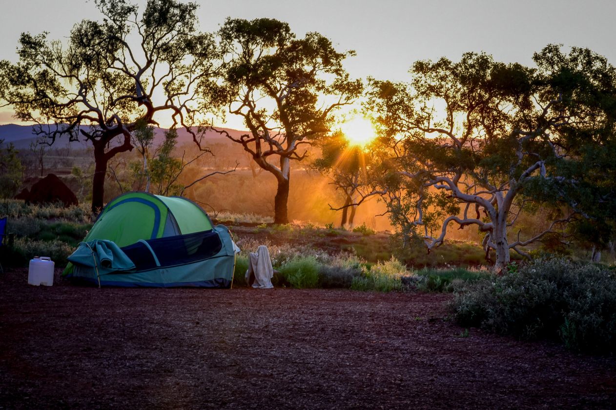 Camping in Karijini National Park. Photo credit: Lex Porebski