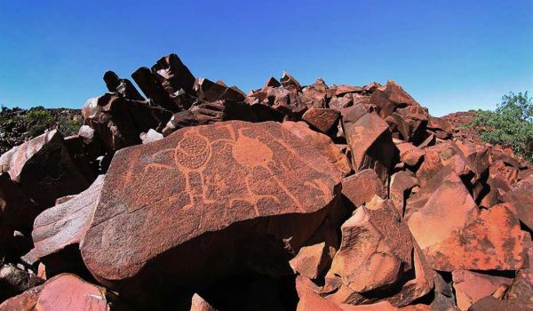 The Murujuga petroglyphs were created with stone tools. Photo credit: Murajuga Aboriginal Corporation