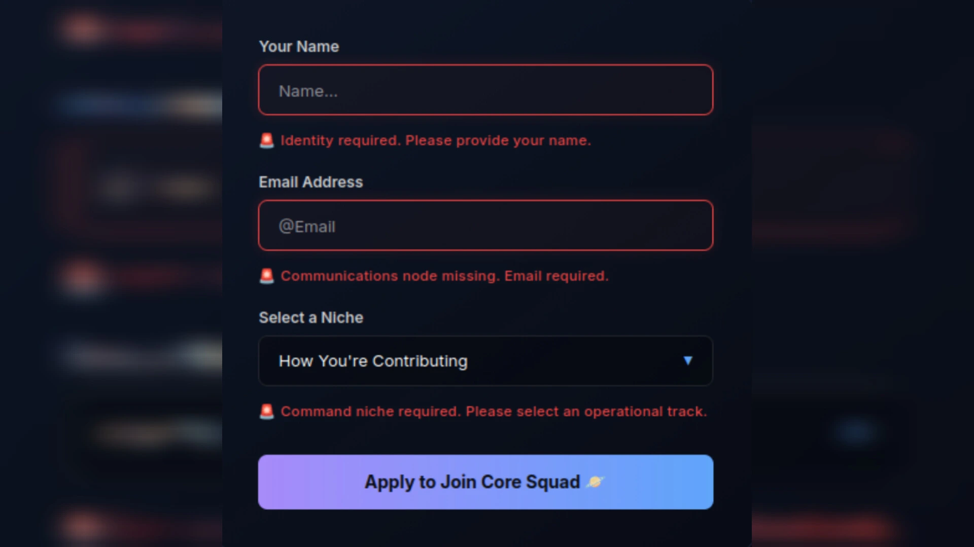 UnityNova Requirement Form