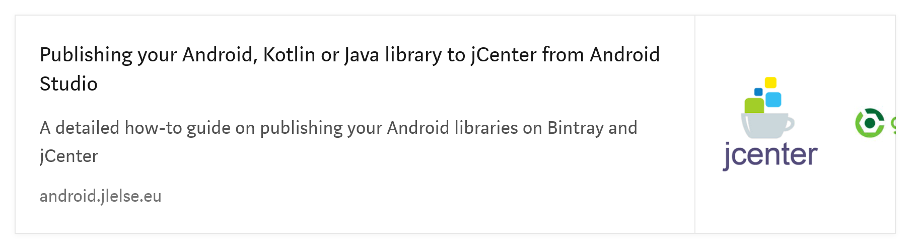 Publishing your Android, Kotlin or Java library to jCenter from Android Studio