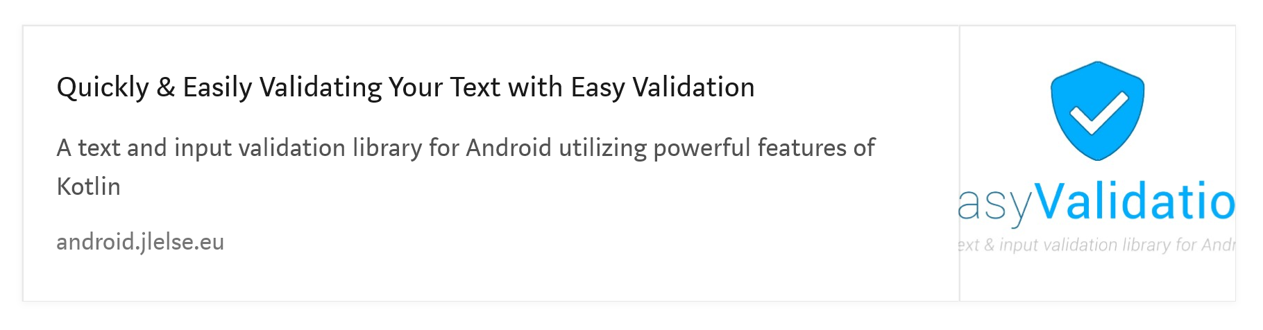 Easy Validation Android Library