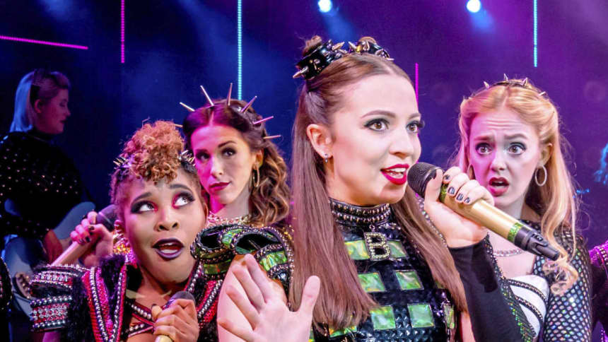 The UK Tour cast of Six the Musical; a pop musical about the six wives of Henry VIII, featuring Kat Bax, Shekinah McFarlane, Lauren Drew, Maddison Bulleyment and Lauren Bryne