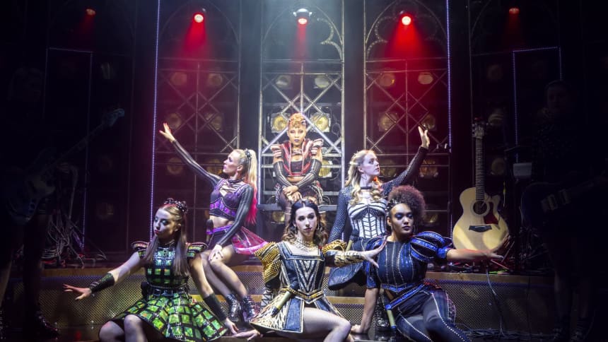 The UK Tour cast of Six the Musical; a pop musical about the six wives of Henry VIII, featuring Maddison Bulleyment, Jodie Steele, Lauren Drew, Shekinah McFarlane, Lauren Bryne and Athena Collins