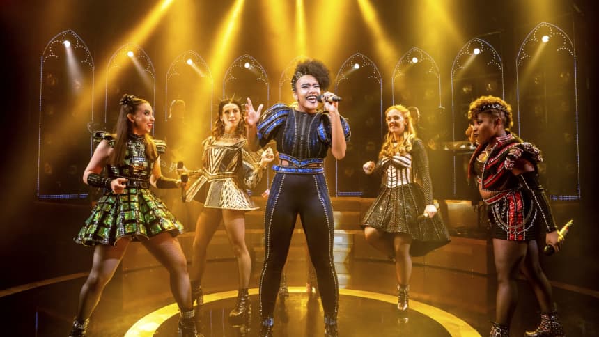  The UK Tour cast of Six the Musical; a pop musical about the six wives of Henry VIII, featuring Maddison Bulleyment, Lauren Drew, Shekinah McFarlane, Lauren Bryne and Athena Collins