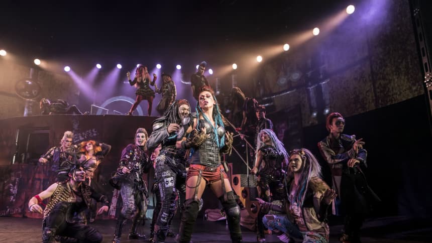 The cast of the musical sensation We Will Rock You, before it comes to Cardiff in April 2020