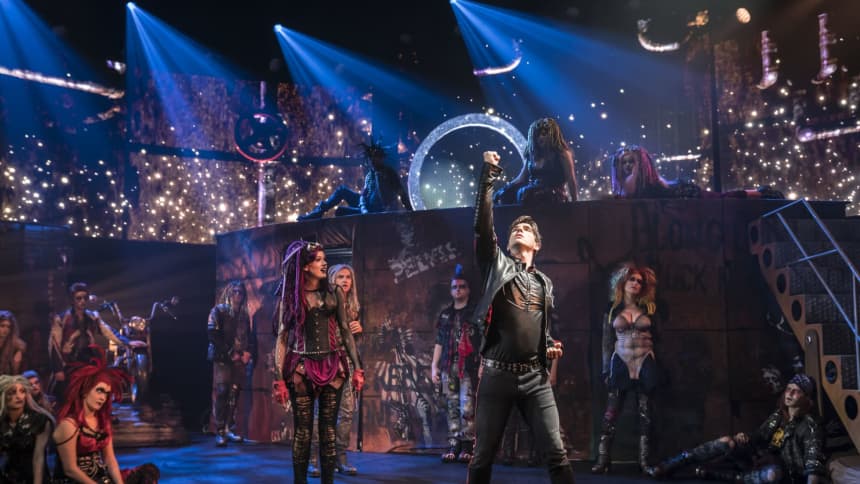 The cast of the musical sensation We Will Rock You, before it comes to Cardiff in April 2020