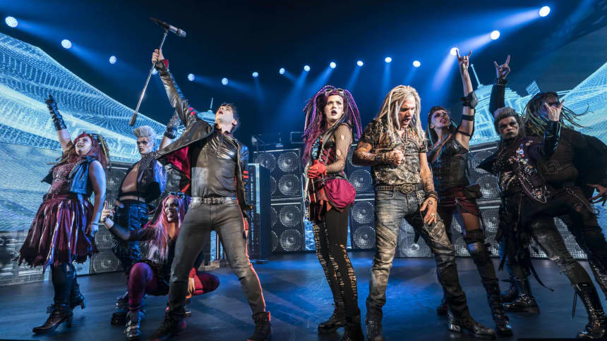 The cast of the musical sensation We Will Rock You, before it comes to Cardiff in April 2020