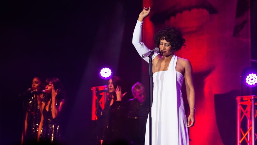Elesha Paul Moses as Whitney Houston tribute act in West-End Hit "Whitney - Queen of the Night" at Wales Millennium Centre