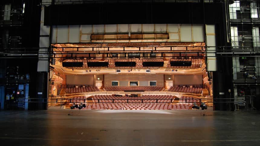 View from the stage / Golygfa o'r llwyfan yn edrych allan