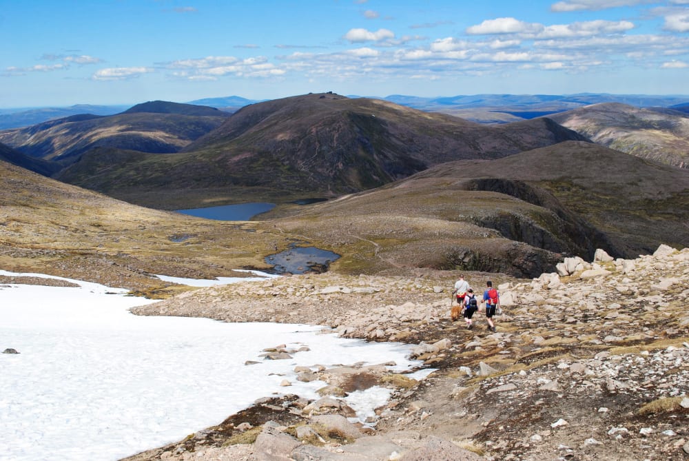 Descending Ben Macdui with still a few snow patches