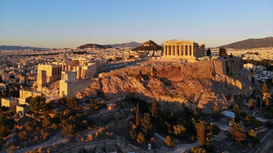 Historic walk around Parthenon in Athens