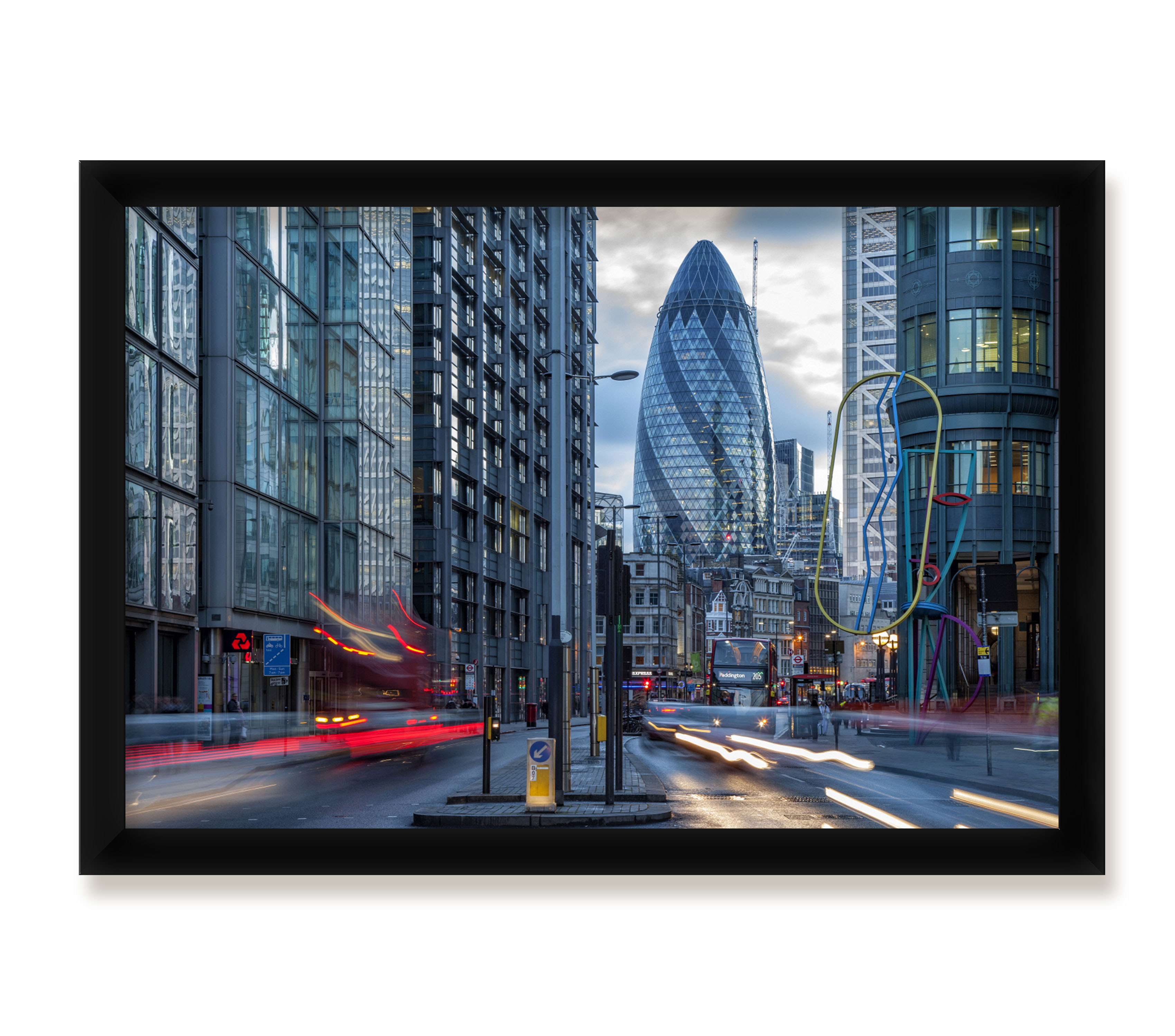 4 Framed Cityscape Posters Office Decor Collection eBay