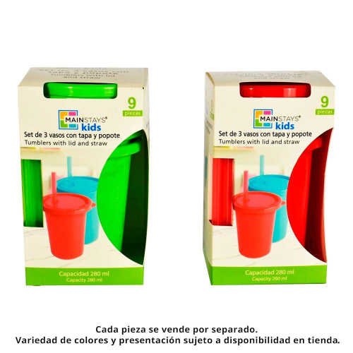 Vaso Fun Kids con popote, varios modelos 1 pza