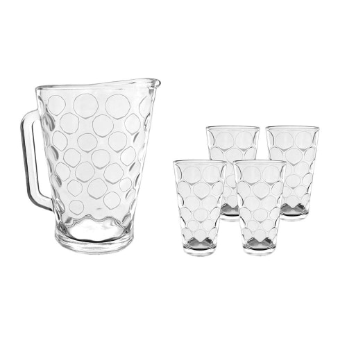 Juego De 4 Vasos Vidrio 340ML + Jarra 1300ML — El Capitán