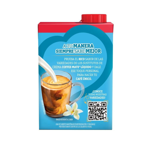Sustituto de Crema Coffee Mate Líquido Sabor Vainilla 530g