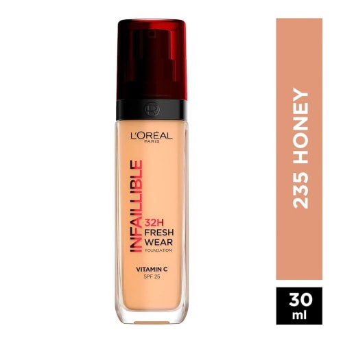 Base de maquillaje Infallible 24h Fresh wear L'Oréal Paris, Tono 235 Miel  Honey