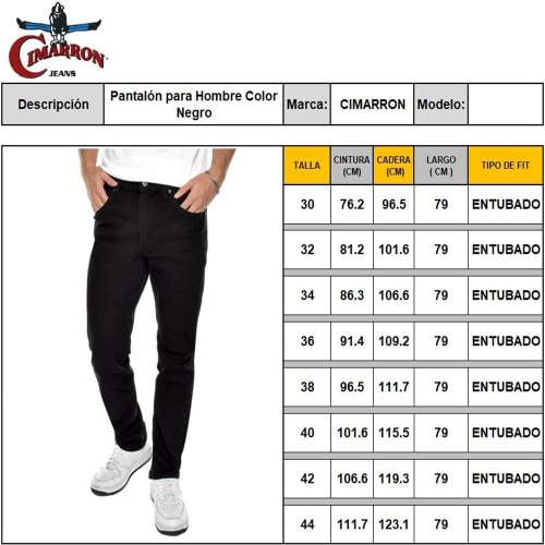 Jeans Cimarron Talla 38 Stretch Negro | Bodega Aurrera Despensa a tu Casa