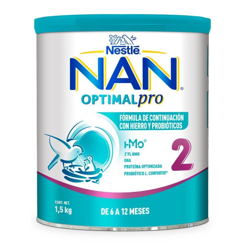 Fórmula de continuación Nestlé Nan optimal pro 2 con hierro y probióticos  1.5 kg