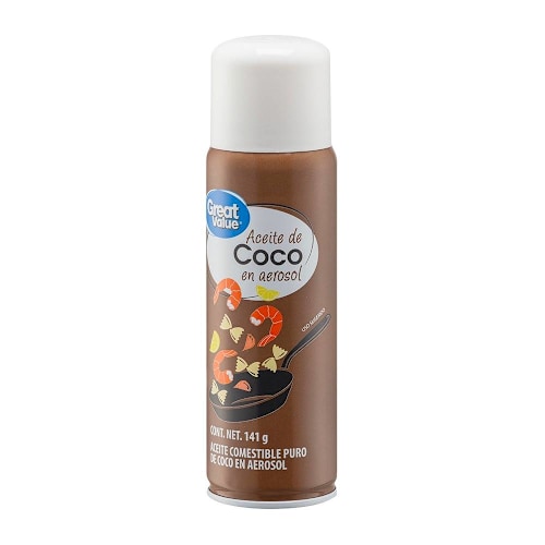 Aceite comestible Great Value puro de coco en aerosol 141 g