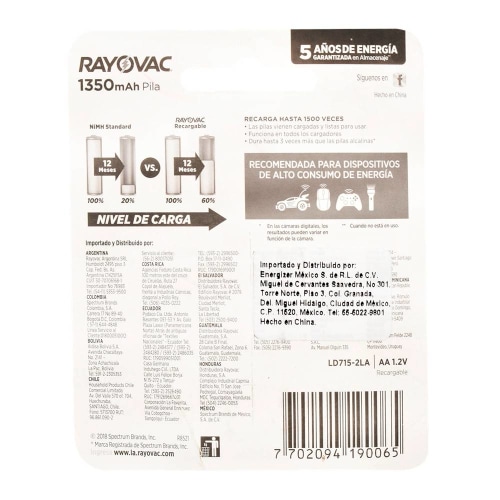 PILAS RECARGABLES AA – Rayovac