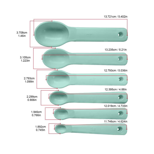 Set cucharas medidoras plasticas 6 pzas