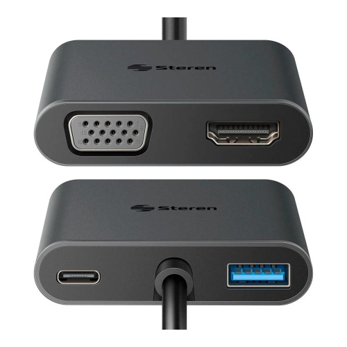 Adaptador USB C a HDMI, VGA, USB 3.0, USB Steren WMS-5502