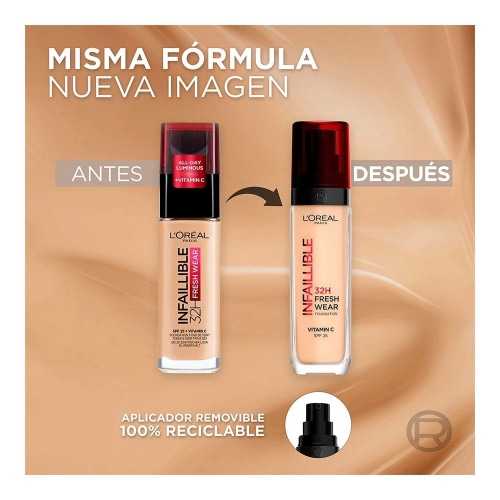 Base de maquillaje Infallible 24h Fresh wear L'Oréal Paris, Tono 260 Solei  Dore