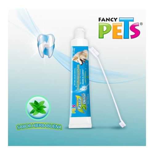 Pasta y Cepillo Dental para Perro Fancy Pets Sabor Hierbabuena 90 g