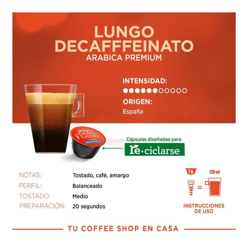 Café Cápsulas Dolce Gusto * Descafeinado Torrié 16 Un