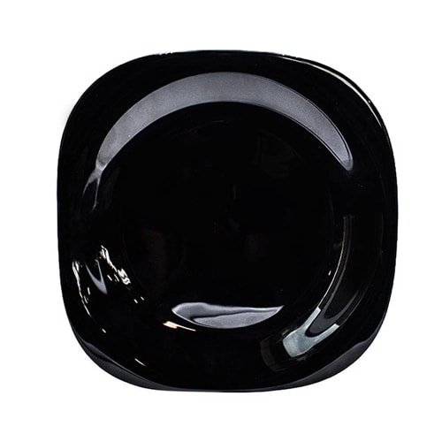 Vajilla Luminarc de Vidrio Opal con Vaso Negro 12 Piezas