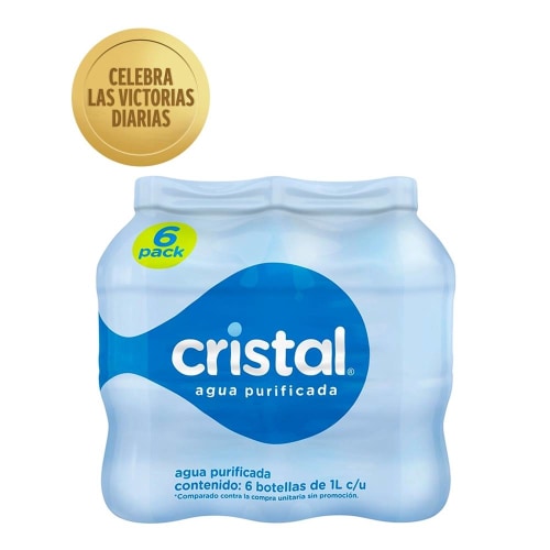 Agua Cristal 1 l  Bodega Aurrera Despensa a tu Casa