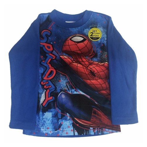 Pijama Spiderman Talla 10 Manga Larga con Estampado Azul