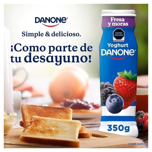 Yoghurt Danone sabor fresa y moras 350 g