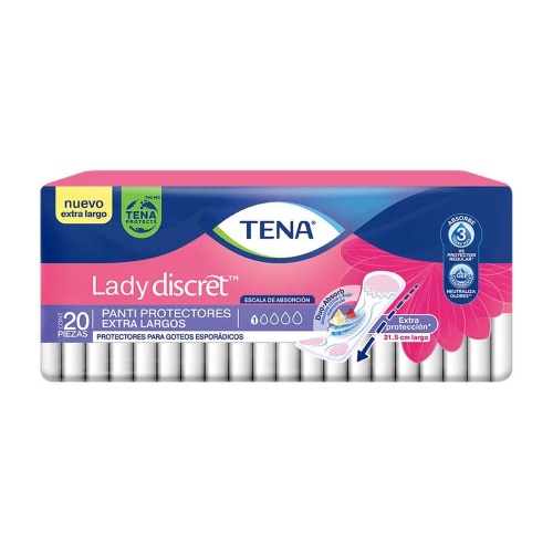 Panti Protectores Tena Lady Discret Extralargos 20 Pzas Bodega Aurrera Despensa A Tu Casa 