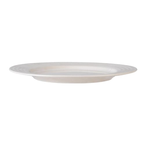 Plato Gourmet Ceramica Santa Anita 26 Cm Blanco/gris 12 Pzs. Color Blanco