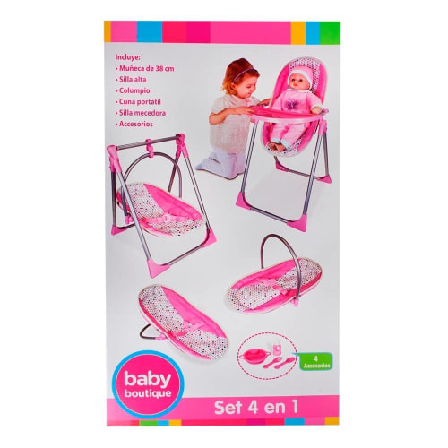 Accesorios para Bebé Baby Boutique de Juguete Rosa con 53 pzas