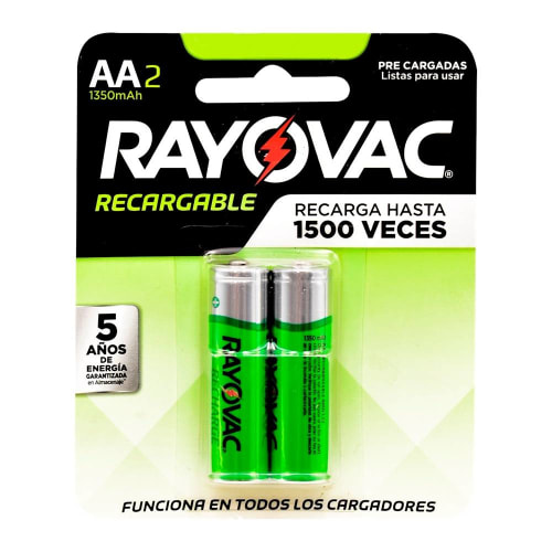 Cargador pilas Rayovac con baterias recargables 2 AA + 2 AAA