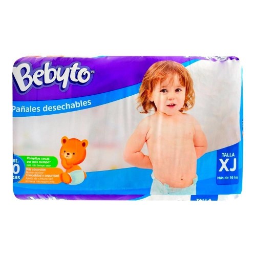 Pañales Bebyto talla 4 unisex 80 pzas