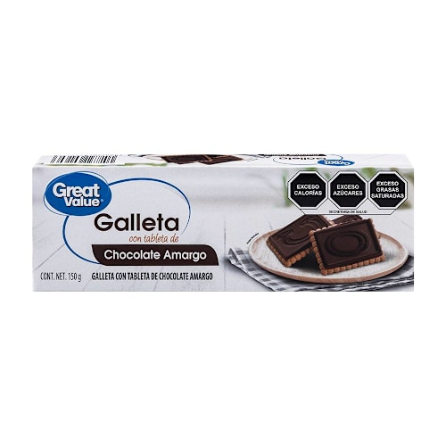 Galletas Great Value Con Tableta De Chocolate Amargo 150 G Bodega Aurrera Despensa A Tu Casa 6626