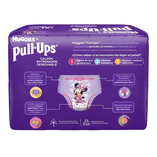 Calzón Entrenador Huggies Pull Ups Talla Extra Grande Niña 30 Pzas