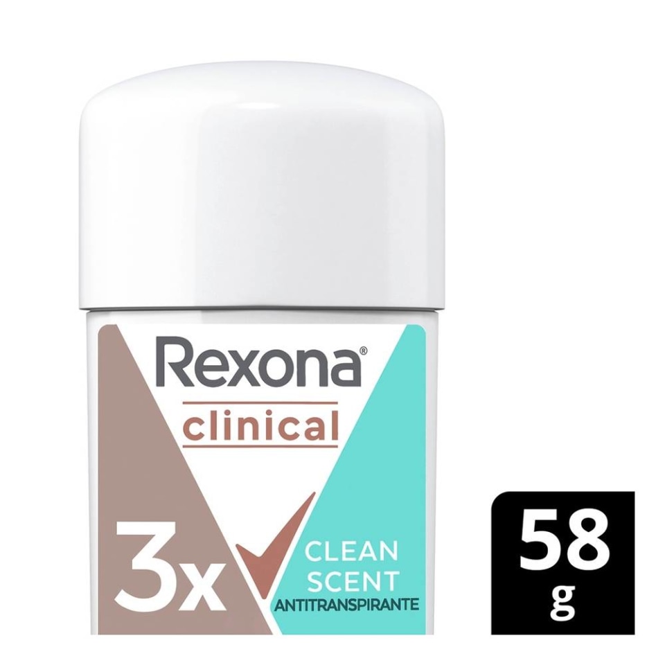 Antitranspirante en Crema Rexona CLINICAL Clean 58grms 96hrs