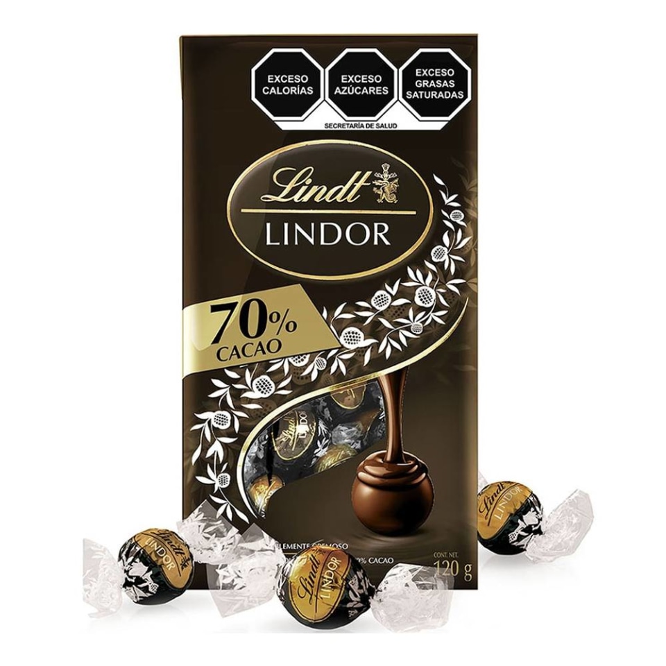 Chocolate Amargo Lindt Lindor Con Relleno Suave 70 Cacao 120 G Walmart 2445