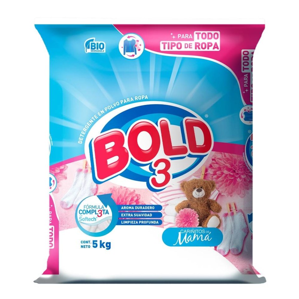 Detergente En Polvo Bold 3 Cariñitos De Mamá 5 Kg Walmart 6366